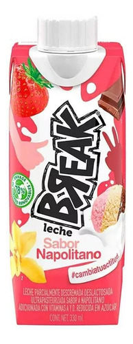 Leche Deslactosada Break Napolitano 330 Ml. 24 Pzs.