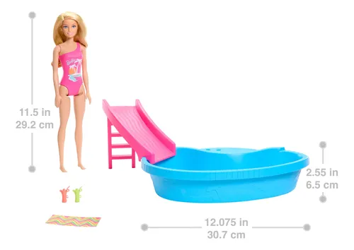 Barbie Set De Juego Piscina Glam Con Muñeca / Diverti