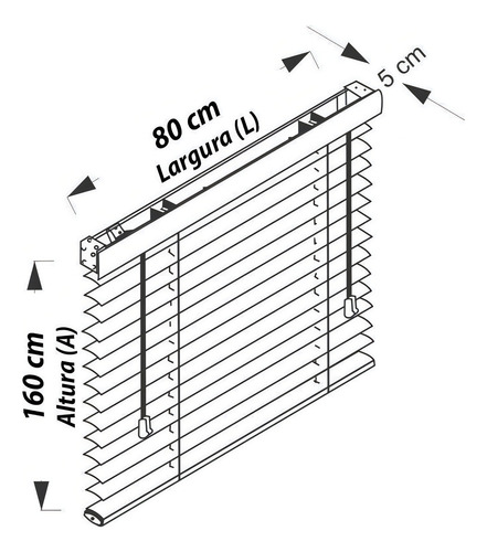 Persiana Horizontal Pvc 50mm Bege 80 L X 160 A Cm Bandô 0,80