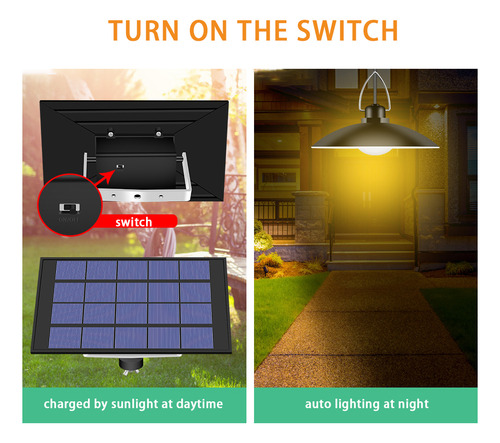 Solar Lamp Hanging Lighting Garden Auto With Light Panel