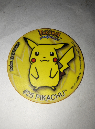 Tazo Pepsico Pokemon Pikachu #25 Año 1995 Nintendo (Usado)