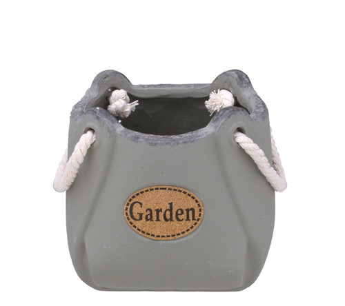 Cachepot Decorativo Rustico Garden Com Alca Em Corda P