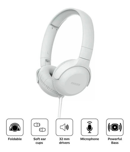 Auriculares Philips Alambrico Tauh201 Tauh201 Blanco