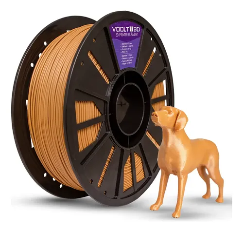 Voolt3D PLA filamento 1.75mm premium 1kg cor marrom caramelo