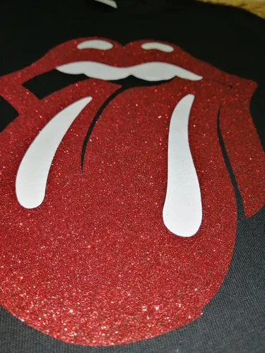 Playera Para Mujer Lengua Rolling Stones Glitter