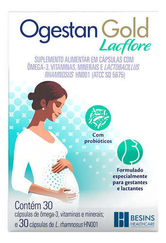 Ogestan Gold Lacflore - 30 Cápsulas Sabor Sem Sabor Sem Sabor