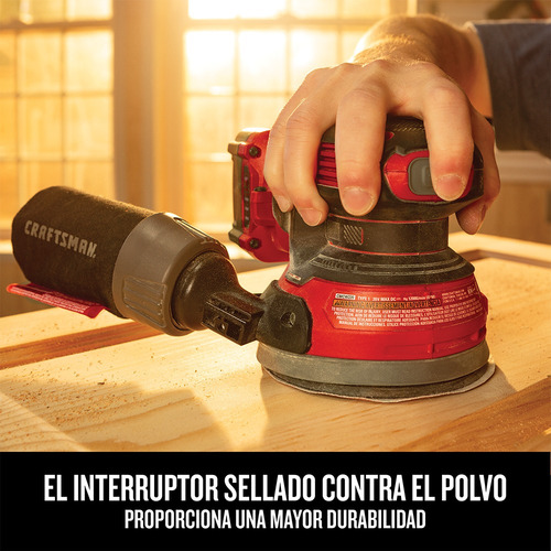 Lijadora Orbital Para Madera Inalámbrica 20v Craftsman Rojo/negro 50