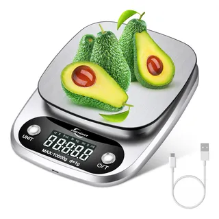 Bascula Digital Gramera Recargable Por Usb De 1 A 10 Kg