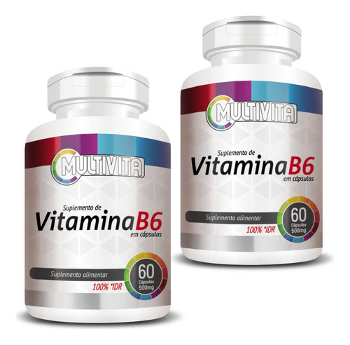 Kit 2x Vitamina B6 60 Cápsulas - Multivita