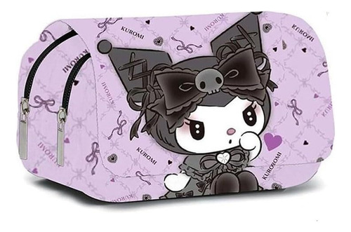 Fe Estuche Kawaii Para Lápices Japoneses Con Llavero-kuromi