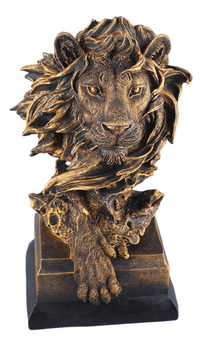 Figura De León De Resina, Innovadora, Vintage, Exquisita Par