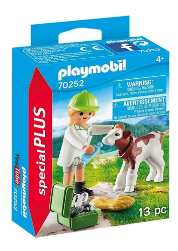 Playmobil 70252 Veterinaria Atendiendo A Ternerito En Stock!