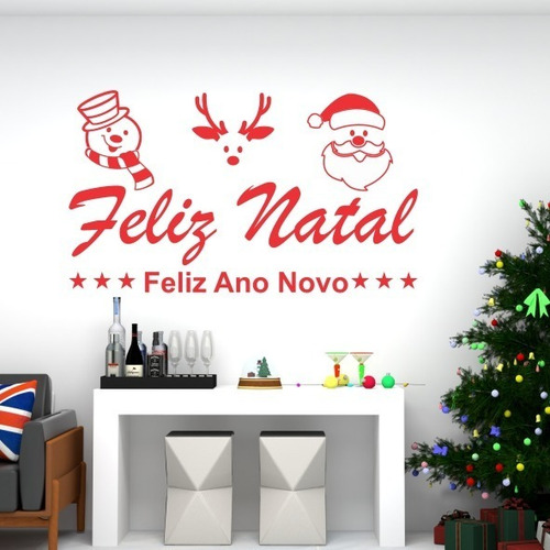 Adesivo Decorati Parede Vitrine Feliz Natal Feliz Ano Novo V | Parcelamento sem juros Adesivo Decorati Parede Vitrine Feliz Natal Feliz Ano Novo V | Parcelamento sem juros