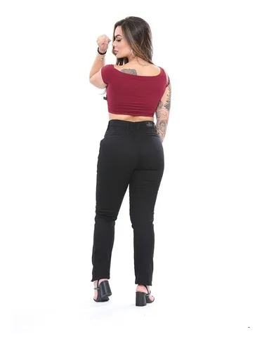 Calça social feminina hotsell de cetim preta