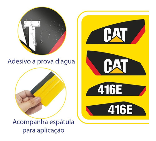 Jg De Adesivos Completo Caterpillar 416e P/ Máquinas Pesadas