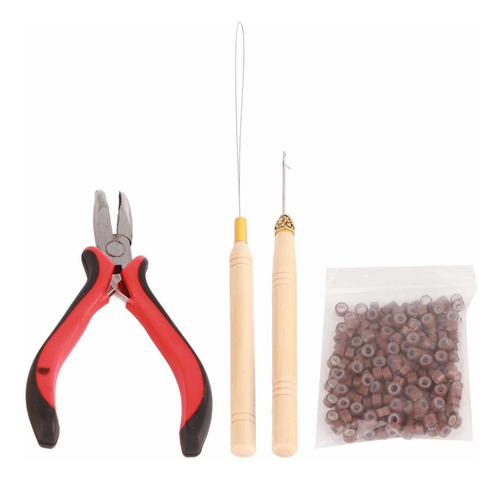 Agujas Para Extensiones De Cabello, 4 Unidades, Alicates Par
