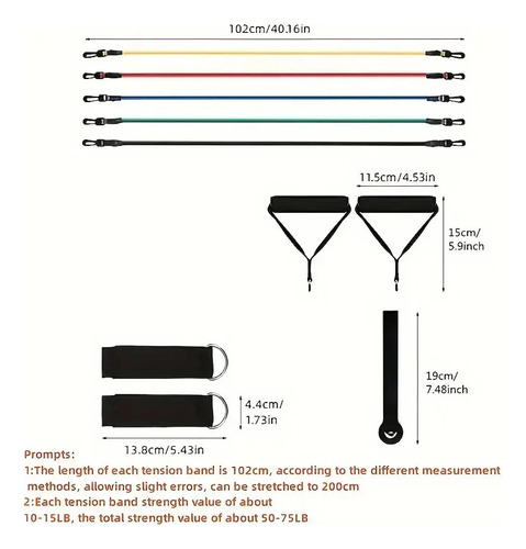 Js Kit De Bandas De Resistencia Ligas For Ejercicio 11pzs
