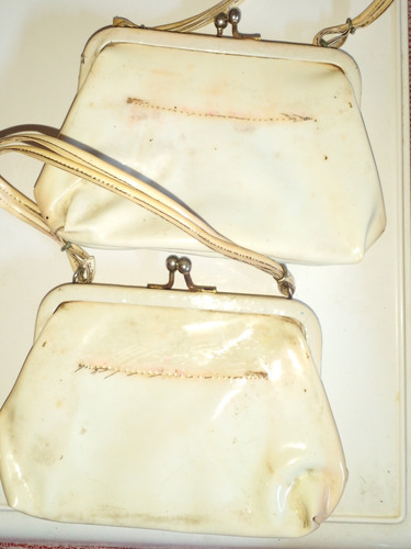 Cartera Blanca En Charol Decada Del '70 