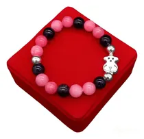 Comprar Pulsera Con Piedras Y Dije Modelo Oso Elaborado En Plata 950