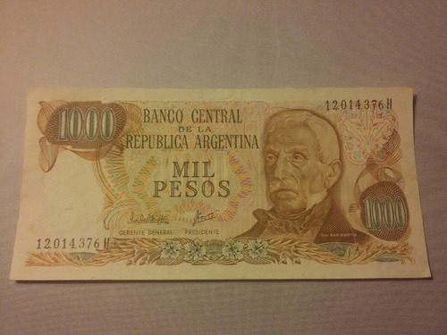 Bottero N 2456. Billete De 1000 Pesos Ley.  Estado M B + +