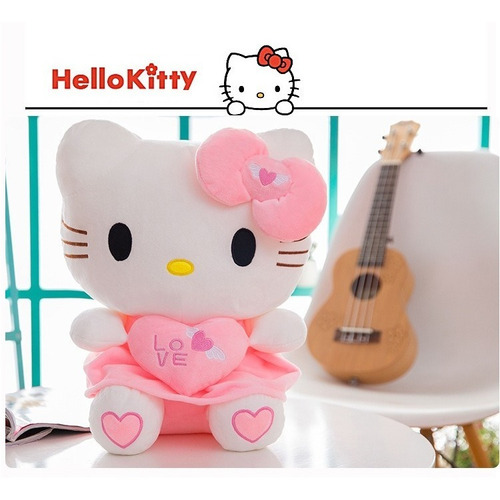 Peluche Hello Kitty Con Corazón Kawaii Para Regalo 25cm