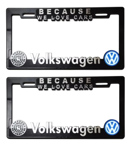 Par Porta Placas De Auto Volkswagen Wolfsburg