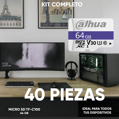 Dahua Kit De 40 Memorias Microsd Tf-c100/64gb Lectura De Hasta 95 Mb/s Escritura De Hasta 30 Mb/s Resistente A Altas Y Bajas Temperaturas Impermeable Antimagnética Y Anti Rayos X