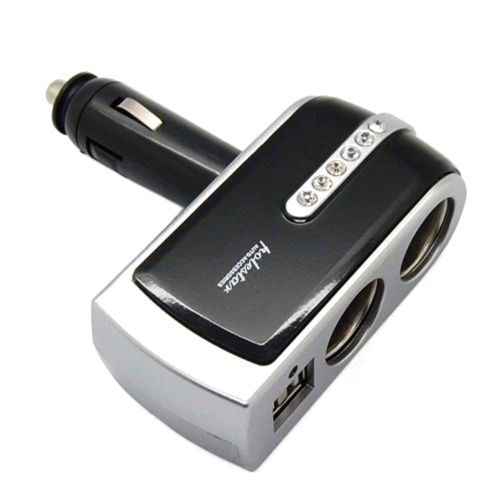 Cargador Coche 2way Encendedor Puerto Usb Luz Indicadora 