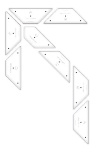 Imagen 1 de 3 de Kit Flecha Mini Curva 45 Izquierda Placa No Pintura Vial