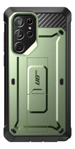 Funda Supcase Unicorn Beetle PRO dark green con diseño lisa para Samsung Galaxy S22 Ultra por 1 unidad