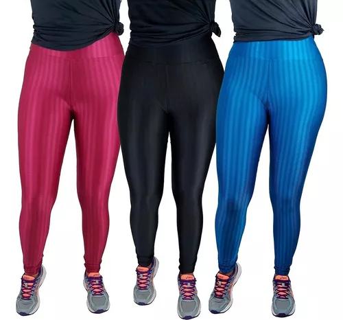 Kit 3 Calça Legging Poliamida 3d Tecido Grosso Envio Rápido