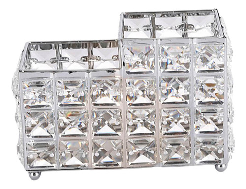 Crystal Makeup Brush Holder Ceja Lápiz Pen Plata B Plata B