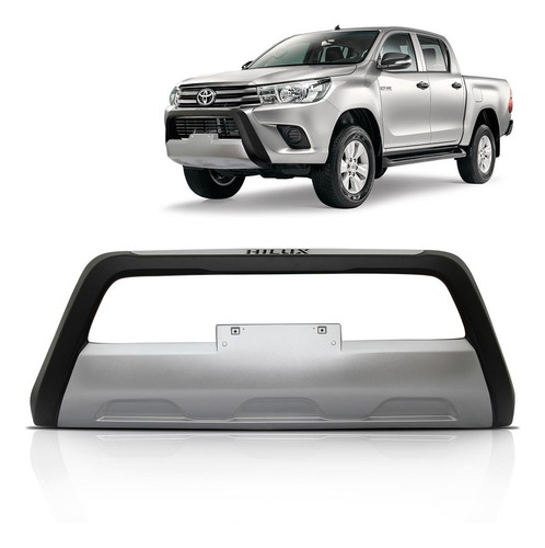 Overbumper Hilux Cabine Dupla 2016 Preto C/ Prata Nova Hilux