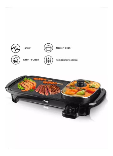 Plancha Parrilla Asador Sartén Eléctrico 2 En 1 Raf R.5303 C