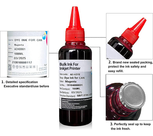 Tinta Recarga P/ Impresoras Hp, Canon, Epsn, Brother 4x100ml