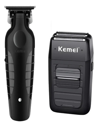 Kit Cortador de Cabelo e Barbeador Kemei 2299 1102 Sem Fio Recarregável