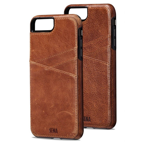 Estuche De Cuero iPhone 7 iPhone 8 Marron Cognac Sena Ta0083