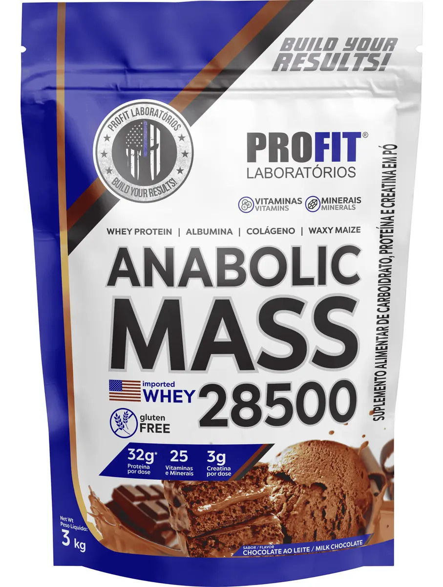 Suplemento Hipercalórico Anabolic Mass 28500 ProFit Chocolate 3kg