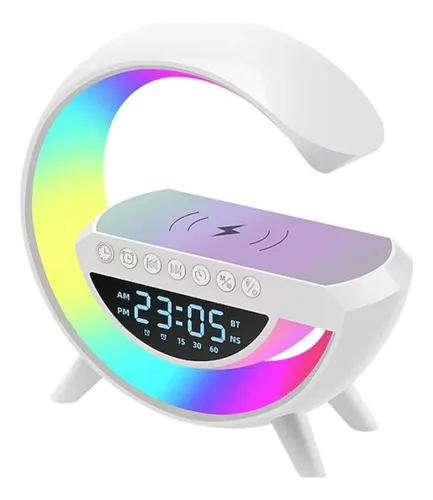 comprar Lámpara Led Inteligente Cargador Inalámbrico Reloj Altavoces