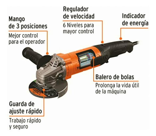 Truper Esma-45110, Esmeriladora Angular 4-1/2 , Profesional,