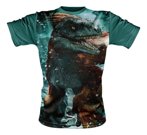 Playera Niño Mundo Jurasico Velociraptor Blue Manga Corta