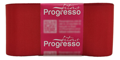 Fita De Gorgurão Larga 50mm Progresso | 10 Metros Cor Vermelho Liso