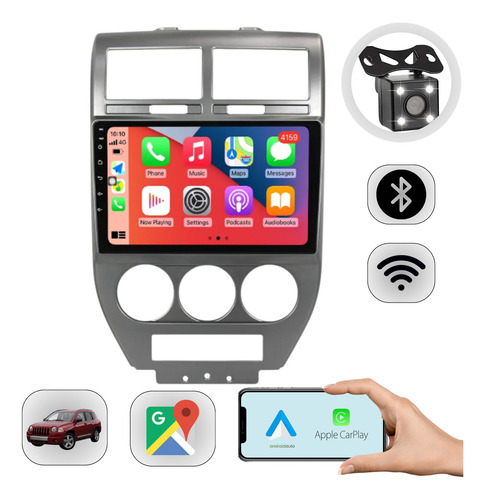 Auto Estereo Jeep Compass Patriot 2007-2008 Carplay 4+64 Gb Color Plata