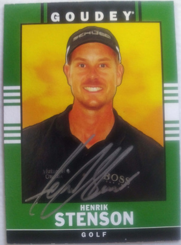 Henrik Stenson Signed Golf Card