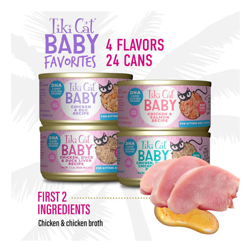 Tiki Cat Baby - Kitten Alimento Humedo Variado 24lts-2.4 Oz