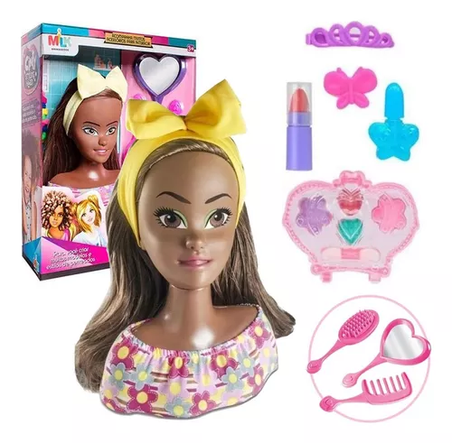 Boneca De Pentear E Maquiar Tipo Barbie Busto Com Maquiagem