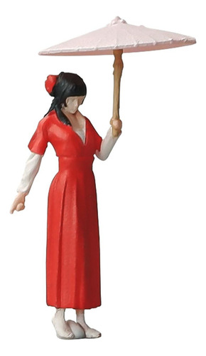 1:64 Figura De Niña De Costumbres Antiguas, Rojo