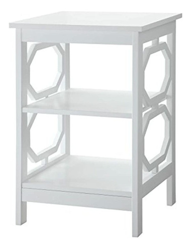 Mesa Auxiliar De Madera Color Blanco, 3 Niveles