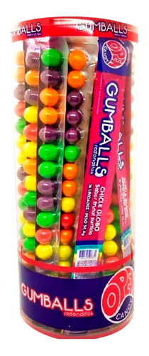 Chicle Frutal Gumballs Redonditos En Pote Open Candy 24x16u