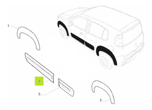 Moldura Puert Delt Der Original Fiat Nuevo Uno Evo Way 10-14